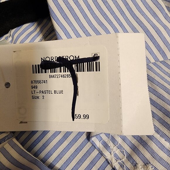 Mango Flower embroidered striped shirt NWT Size 2 Slight Discoloration - Picture 7 of 13